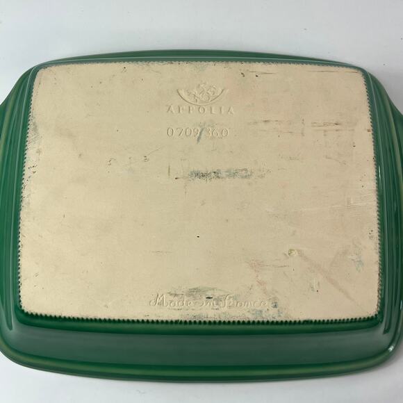 Appolia Casserole Dish French Glazed Ceramic Green Emerald Baking Serving Dish - Picture 8 of 16